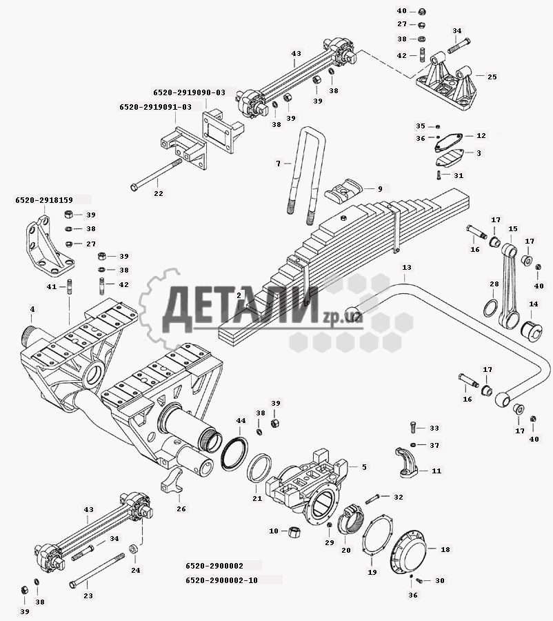 Задняя подвеска камаз 6520 схема